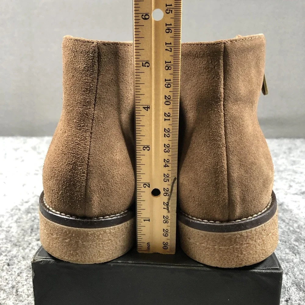 ITALEAU Foliana Ankle Booties Womens 10.5 Brown Suede Waterproof Zip Heel